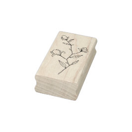 Stem van Lilies en Vloeibare houtslijp Rubberstempel