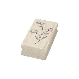 Stem van Lilies en Vloeibare houtslijp Rubberstempel
