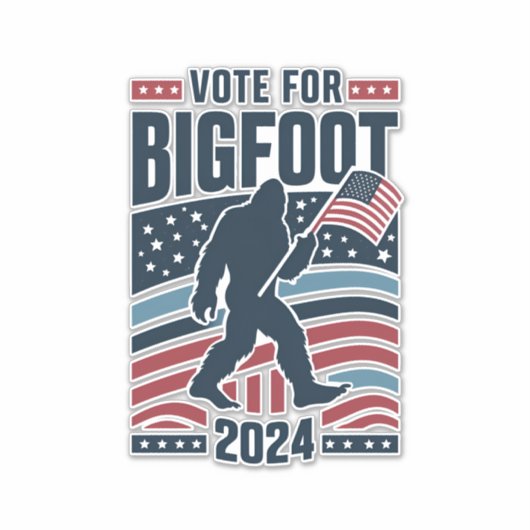 Stem voor Bigfoot 2024 Sasquatch Verkiezing Sticker (Voorkant)