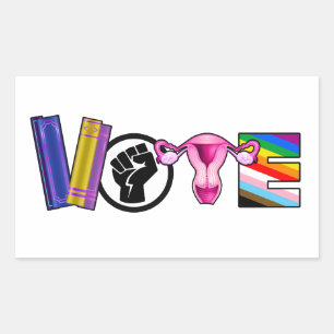 Stem voor de mensenrechten rechthoekige sticker