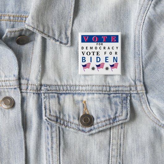Stem voor Democracy Biden Button (In situ)