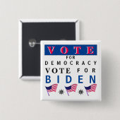 Stem voor Democracy Biden Button (Voorkant /achterkant)