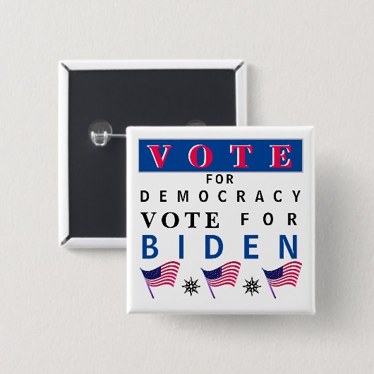 Stem voor Democracy Biden Button (Voorkant /achterkant)