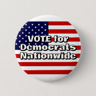 Stem voor Democraten in het hele land Ronde Button 5,7 Cm