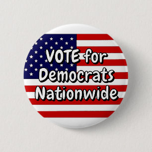 Stem voor Democraten in het hele land Ronde Button 5,7 Cm