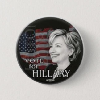 stem voor hillary ronde button 5,7 cm
