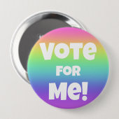 Stem voor mij! RegenboogButton Ronde Button 4,0 Cm (Voorkant /achterkant)