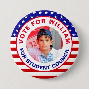 Stem voor President: Studentenraad Ronde Button 7,6 Cm