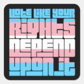 Stem voor Trans Rights Vierkante Sticker (Voorkant)