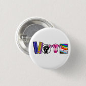 Stem voor uw mensenrechten ronde button 3,2 cm (Voorkant /achterkant)