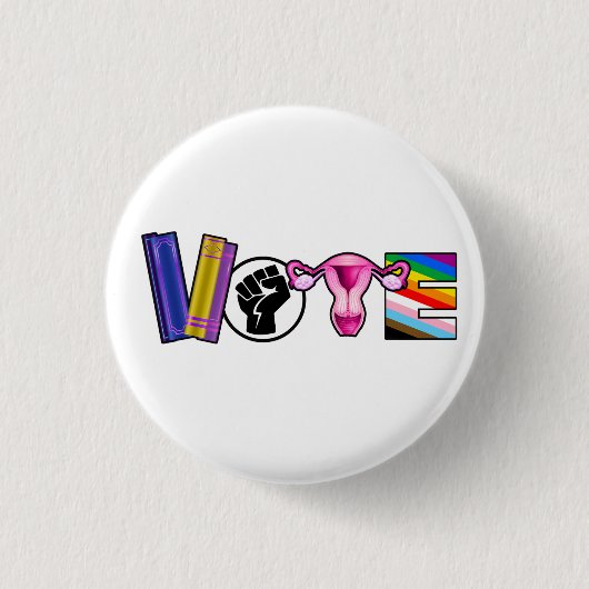 Stem voor uw mensenrechten ronde button 3,2 cm (Voorkant)