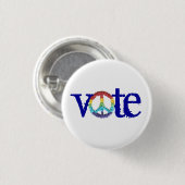 Stem voor vrede ronde button 3,2 cm (Voorkant /achterkant)