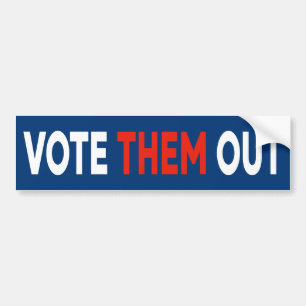 Stem ze uit met een rode, witte, blauwe politieke bumpersticker