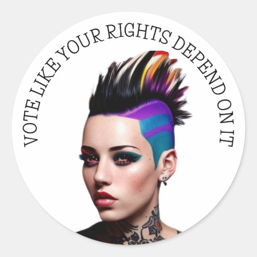 Stem zoals je rechten Afhankelijk ervan Ronde Sticker (Voorkant)