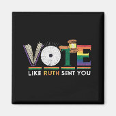 Stem zoals Ruth stuurde je Gavel Feministen LGBT P Magneet (Voorkant)