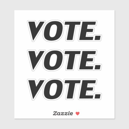 " stem " zwarte letters - sticker (Vel)