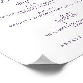 Stembalken voor bruiloft - Stuitscript (Paars / pl Poster (Hoek)