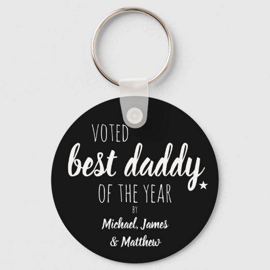 Stemd beste vader van het Jaar tegen ... Zwart-Wit Sleutelhanger (Voorkant)