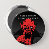 "Stemde Trump met Satan? Ronde Button 4,0 Cm (Voorkant /achterkant)