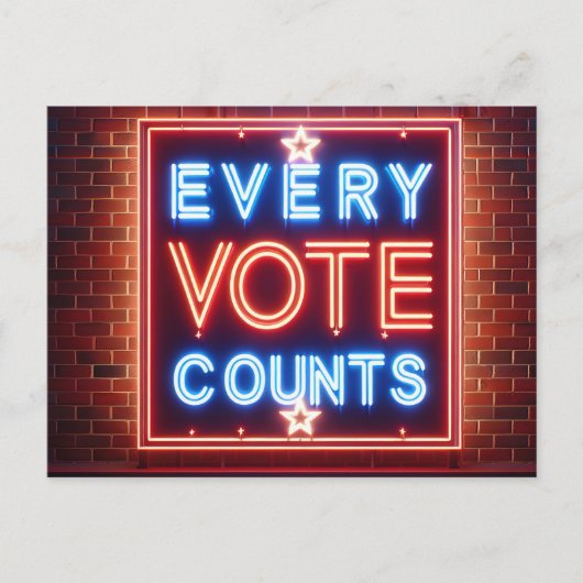 Stemherinnering neonteken briefkaart (Voorkant)