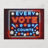 Stemherinnering neonteken briefkaart (Voorkant)