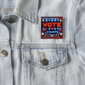 Stemherinnering neonteken vierkante button 5,1 cm (In situ)