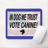 Stemhond bij Amerikaanse vlag Mousepad Muismat (Met muis)