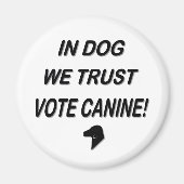 Stemhond met zwarte Button Magneet (Voorkant)