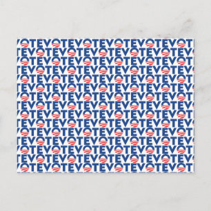 Stemhoop rood wit blauw modern typografisch patroo briefkaart