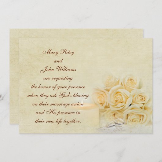 Stemkaarsen en rozen kaart (Voorkant / Achterkant)