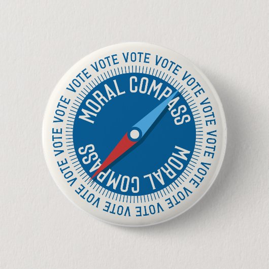 Stemknop Moral Compass Ronde Button 5,7 Cm (Voorkant)