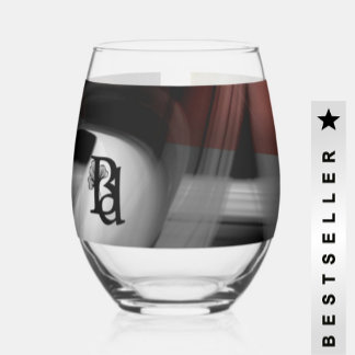 Stemless wijnglas Abstracte kunst zwart poederacht Zonder Voet