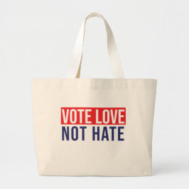 Stemliefde niet haten grote tote bag