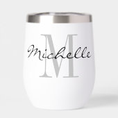 Stemloze wijn tumbler glas met aangepaste monogram (Achterkant)