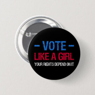 Stemmen als een meisje hangt je rechten af van het ronde button 5,7 cm