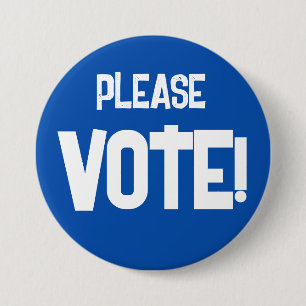 STEMMEN alsjeblieft! Blue Campaign Button