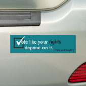 Stemmen alsof je rechten er van afhangen bumpersticker (Op auto)