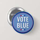 Stemmen Blauw Vet Blauw Wit Verkiezingen Ronde Button 5,7 Cm (Voorkant /achterkant)