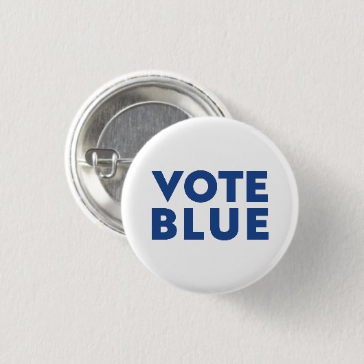 Stemmen Blauw, wit, blauwe speldknop Ronde Button 3,2 Cm (Voorkant /achterkant)