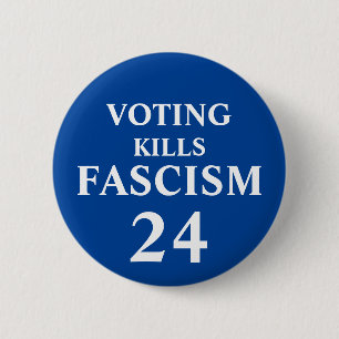Stemmen doodt fascistische Button