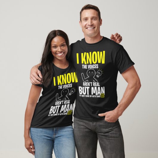Stemmen in mijn hoofd Grappige introverte ideeën T-shirt (Unisex)