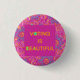 Stemmen is een mooi Notitieboek Ronde Button 3,2 Cm