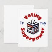 Stemmen is mijn Superpower Notitiekaartje (Voorkant / Achterkant)