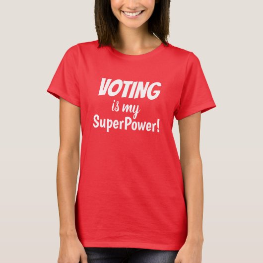 Stemmen is mijn Superpower! T-shirt (Voorkant)