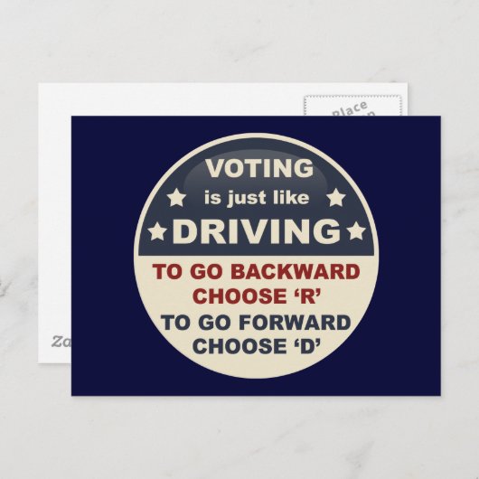 Stemmen is net als rijden briefkaart (Voorkant / Achterkant)