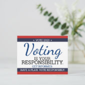 Stemmen is uw verantwoordelijkheid. Stemming over  Briefkaart (Staand voorkant)