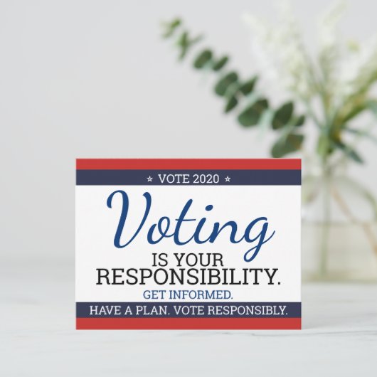 Stemmen is uw verantwoordelijkheid. Stemming over Briefkaart (Staand voorkant)