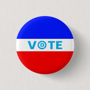 Stemmen met Democratisch partijlogo op blauw rood Ronde Button 3,2 Cm