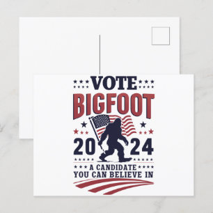 Stemmen op Bigfoot 2024 Sasquatch Presidential Briefkaart