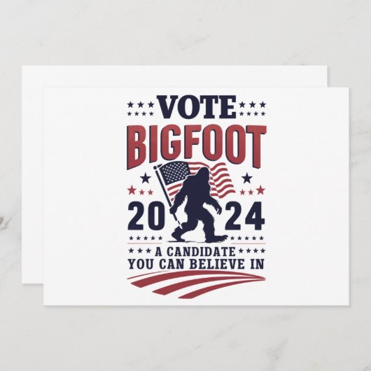Stemmen op Bigfoot 2024 Sasquatch Presidential Kaart (Voorkant / Achterkant)